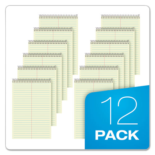 Steno Pads, Gregg Rule, Tan Cover, 60 Green-tint 6 X 9 Sheets.