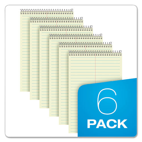 Steno Pads, Gregg Rule, Green Cover, 80 Green-tint 6 X 9 Sheets, 6/pack.