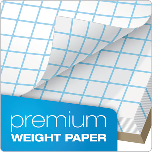 Quadrille Pads, Quadrille Rule (5 Sq/in), 50 White 8.5 X 11 Sheets.