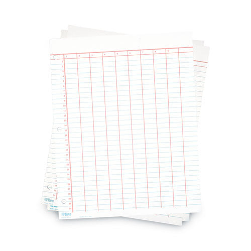 Data Pad With Numbered Column Headings, Data/lab-record Format,Wide/legal Rule, 10 Columns, 8.5 X 11, White, 50 Sheets