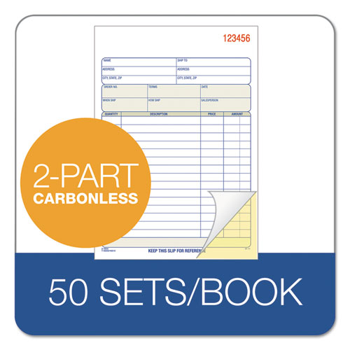 Sales Order Book, Two-part Carbonless, 7.94 X 5.56, 50 Forms Total.