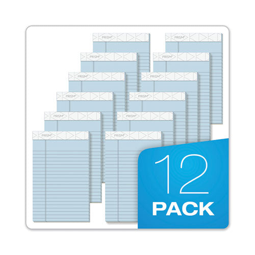 Prism + Colored Writing Pads, Narrow Rule, 50 Pastel Blue 5 X 8 Sheets, 12/pack.