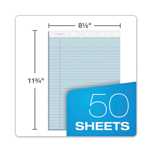 Prism + Colored Writing Pads, Wide/legal Rule, 50 Pastel Blue 8.5 X 11.75 Sheets, 12/pack.
