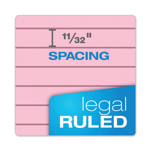 Prism + Colored Writing Pads, Wide/legal Rule, 50 Pastel Pink 8.5 X 11.75 Sheets, 12/pack.