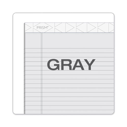 Prism + Colored Writing Pads, Wide/legal Rule, 50 Pastel Gray 8.5 X 11.75 Sheets, 12/pack.