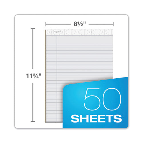 Prism + Colored Writing Pads, Wide/legal Rule, 50 Pastel Gray 8.5 X 11.75 Sheets, 12/pack.
