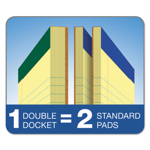 Double Docket Ruled Pads, Pitman Rule Variation (offset Dividing Line - 3" Left), 100 Canary 8.5 X 11.75 Sheets, 6/pack.