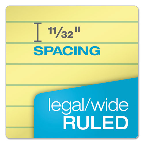 Docket Gold Ruled Perforated Pads, Wide/legal Rule, 50 Canary-yellow 8.5 X 14 Sheets, 12/pack.