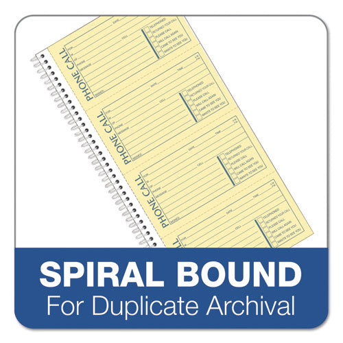 Second Nature Phone Call Book, Two-part Carbonless, 5 X 2.75, 4 Forms/sheet, 400 Forms Total.