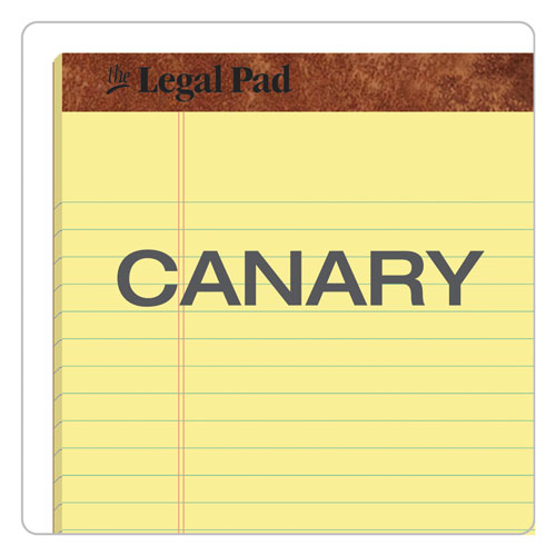 "the Legal Pad" Ruled Perforated Pads, Wide/legal Rule, 50 Canary-yellow 8.5 X 11 Sheets, 3/pack.