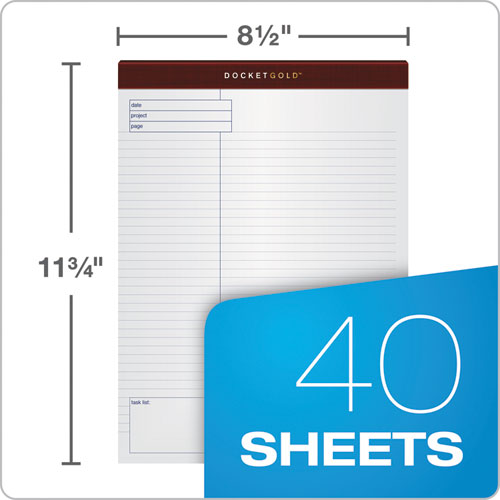 Docket Gold Planning Pads, Project-management Format, Quadrille Rule (4 Sq/in),40 White 8.5 X 11.75 Sheets, 4/pack