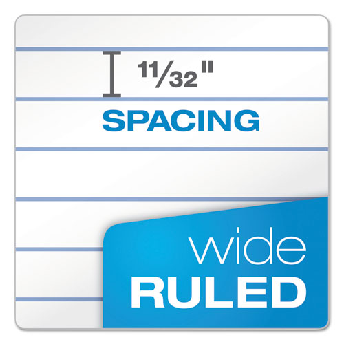 Reporter’s Notepad, Wide/legal Rule, White Cover, 70 White 4 X 8 Sheets, 12/pack.