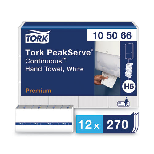 Peakserve Continuous Hand Towel, 1-ply, 7.91 X 8.85, White, 270 Wipes/pack, 12 Packs/carton.