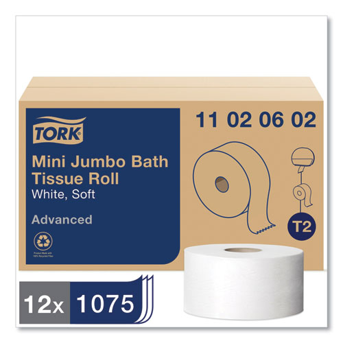 Advanced Jumbo Bath Tissue, Septic Safe, 2-ply, White, 3.48" X 751 Ft, 12 Rolls/carton.