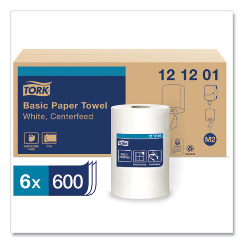 Advanced Centerfeed Hand Towel, 2-ply, 9 X 11.8, White, 600/roll, 6/carton.