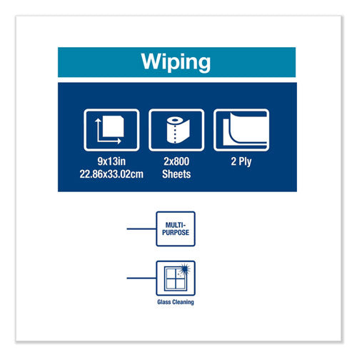 Paper Wiper, Centerfeed, 2-ply, 9 X 13, White, 800/roll, 2 Rolls/carton.