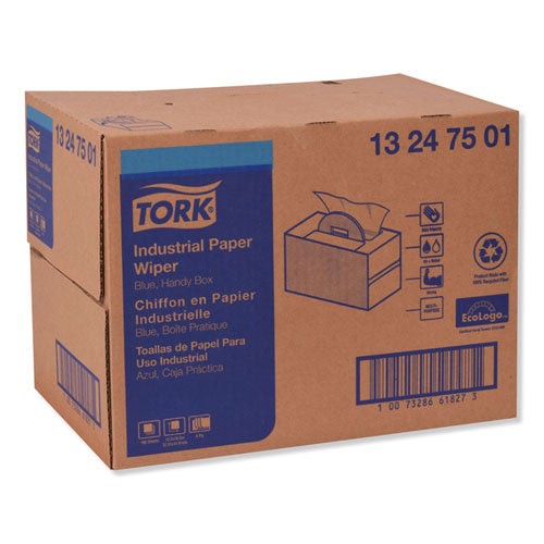 Industrial Paper Wiper, 4-ply, 12.8 X 16.5, Unscented, Blue, 180/carton.