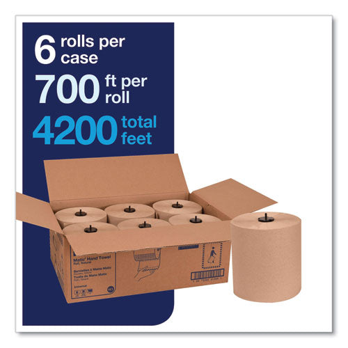 Matic Hardwound Roll Towel, 1-ply, 7.7" X 700 Ft, Natural, 857/roll, 6 Rolls/carton.