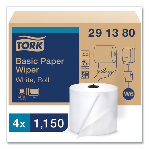 Paper Wiper Roll Towel, 1-ply, 7.68" X 1,150 Ft, White, 4 Rolls/carton.