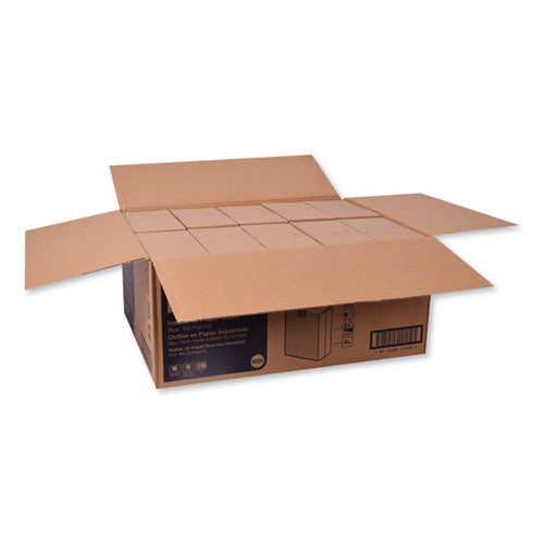 Industrial Paper Wiper, 4-ply, 8.54 X 16.5, Unscented, Blue, 90 Towels/box, 10 Boxes/carton.