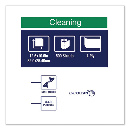 Cleaning Cloth, 12.6 X 10, White, 500 Wipes/carton.