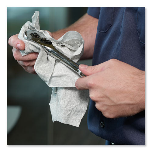 Industrial Cleaning Cloths, 1-ply, 12.6 X 10, Gray, 500 Wipes/roll.