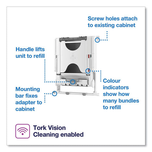 Peakserve Continuous Recessed Cabinet Hand Towel Adapter, 14.37 X 4.29 X 17.72, White.