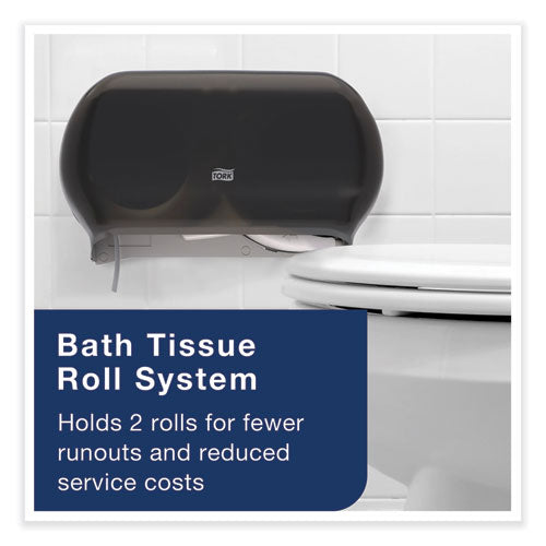 Twin Standard Roll Bath Tissue Dispenser, 12.75 X 5.57 X 8.25, Smoke.