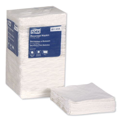 Universal Beverage Napkin, 1-ply,9.13 X 9.13, 1/4 Fold, Poly-pack, White, 4000/carton.