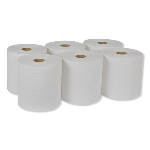 Universal Hand Towel Roll, 1-ply, 7.88" X 800 Ft, White, 6 Rolls/carton.