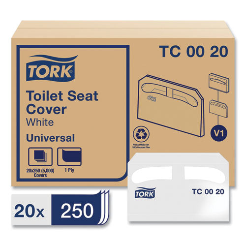 Toilet Seat Cover, Half-fold, 14.5 X 17, White, 250/pack, 20 Packs/carton.