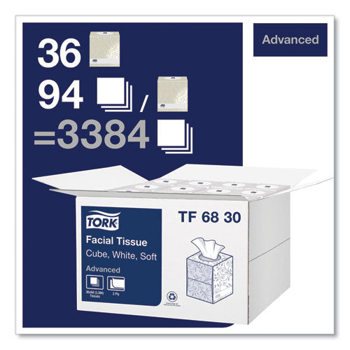 Advanced Facial Tissue, 2-ply, White, Cube Box, 94 Sheets/box, 36 Boxes/carton.