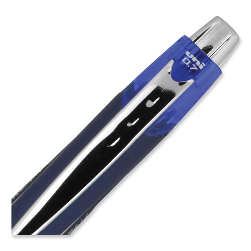 Jetstream Retractable Hybrid Gel Pen, Fine 0.7 Mm, Blue Ink, Blue/silver Barrel.