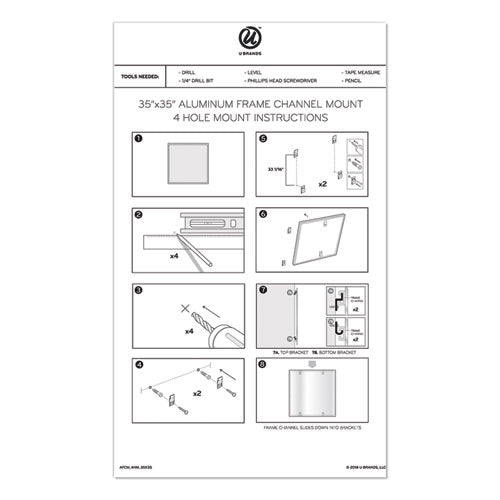 Pinit Magnetic Dry Erase Undated One Month Calendar, 35 X 35, White.