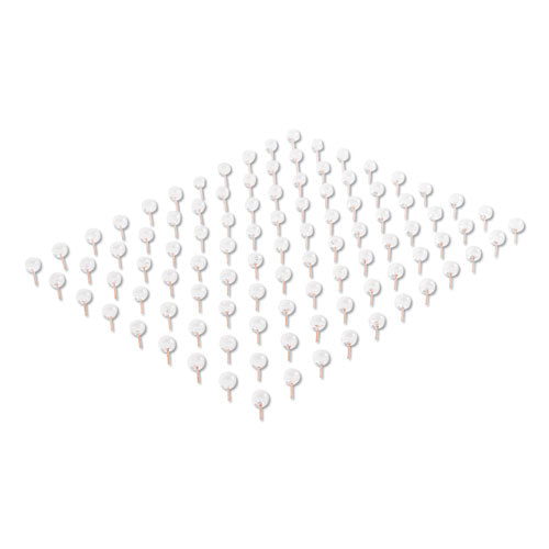 Fashion Sphere Push Pins, Plastic, Clear/rose Gold, 0.44", 100/pack.