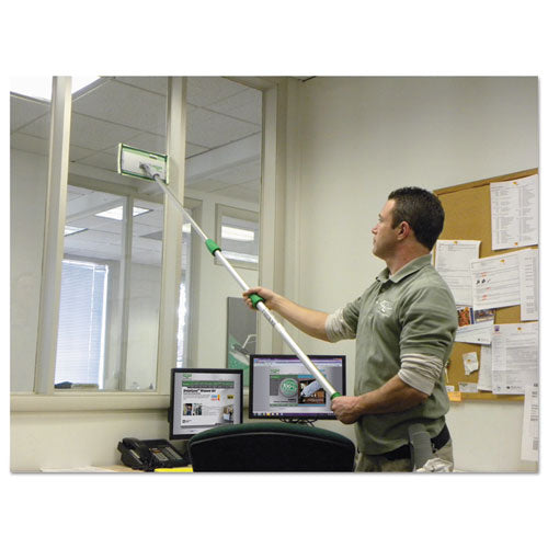 Speedclean Window Cleaning Kit, 72" To 80", Extension Pole With 8" Pad Holder, Silver/green.