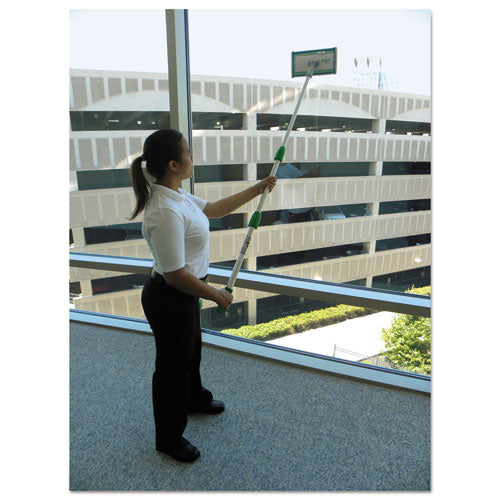 Speedclean Window Cleaning Kit, 72" To 80", Extension Pole With 8" Pad Holder, Silver/green.