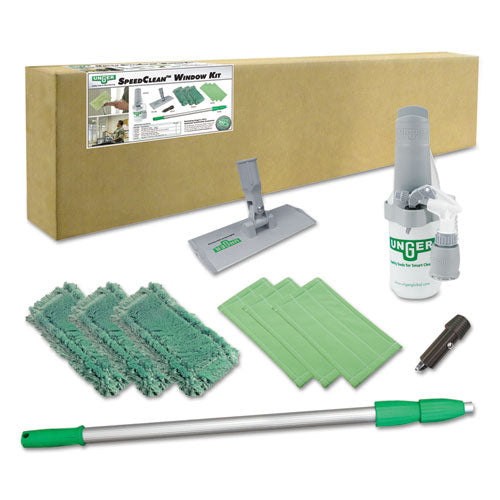 Speedclean Window Cleaning Kit, 72" To 80", Extension Pole With 8" Pad Holder, Silver/green.