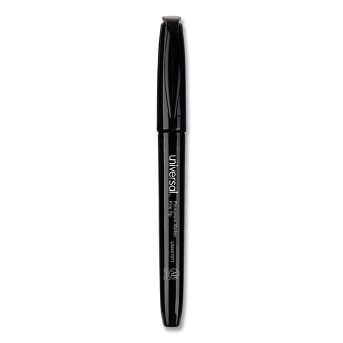 Pen-style Permanent Marker, Fine Bullet Tip, Black, Dozen.