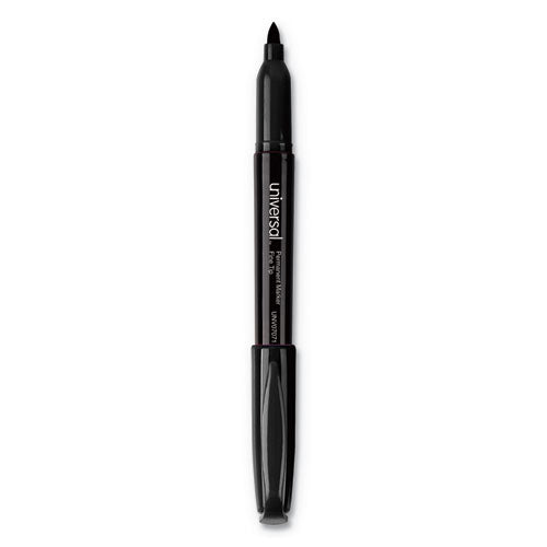 Pen-style Permanent Marker, Fine Bullet Tip, Black, Dozen.