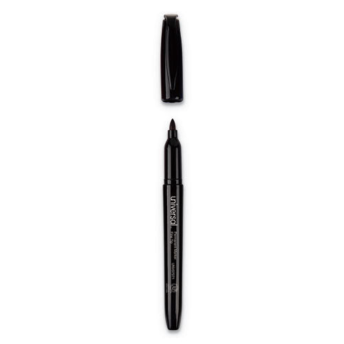 Pen-style Permanent Marker, Fine Bullet Tip, Black, Dozen.