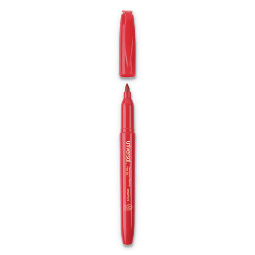 Pen-style Permanent Marker, Fine Bullet Tip, Red, Dozen.