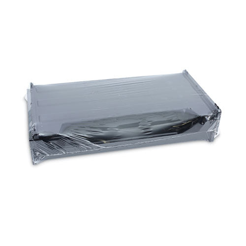 Recycled Plastic Side Load Desk Trays, 2 Sections, Legal Size Files, 16.25" X 9" X 2.75", Black.