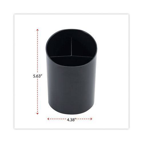 Recycled Big Pencil Cup, Plastic, 4.38" Diameter X 5.63"h, Black.