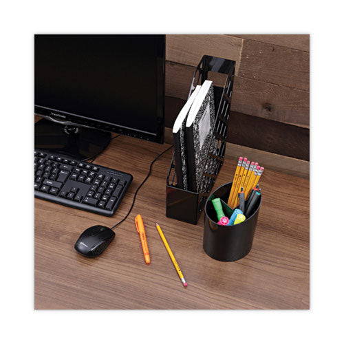 Recycled Big Pencil Cup, Plastic, 4.38" Diameter X 5.63"h, Black.