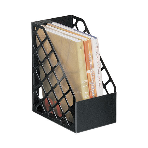 Recycled Plastic Large Magazine File, 6.25 X 9.5 X 11.88, Black.