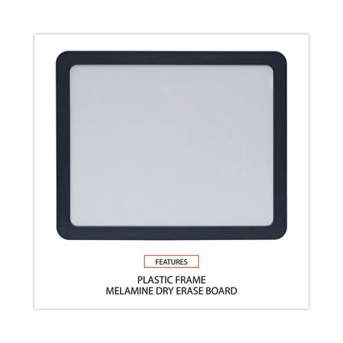 Recycled Cubicle Dry Erase Board, 15.88 X 12.88, White Surface, Charcoal Plastic Frame.