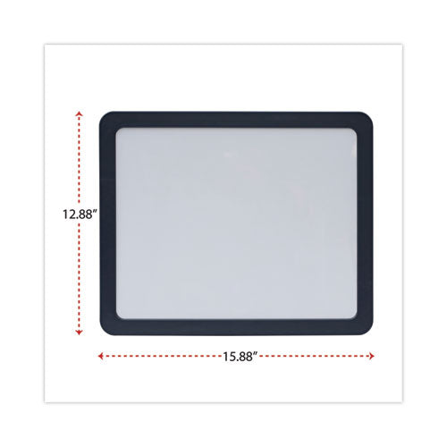 Recycled Cubicle Dry Erase Board, 15.88 X 12.88, White Surface, Charcoal Plastic Frame.