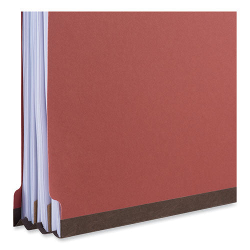 Six-section Classification Folders,Heavy-duty Pressboard Cover, 2 Dividers, 6 Fasteners, Legal Size, Brick Red, 20/box