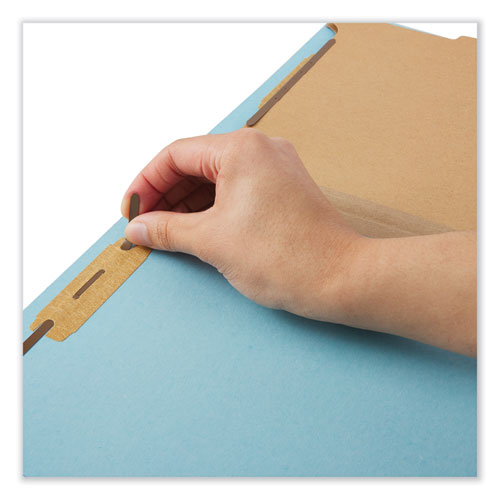 Six-section Classification Folders,Heavy-duty Pressboard Cover, 2 Dividers, 6 Fasteners, Legal Size, Light Blue, 20/box